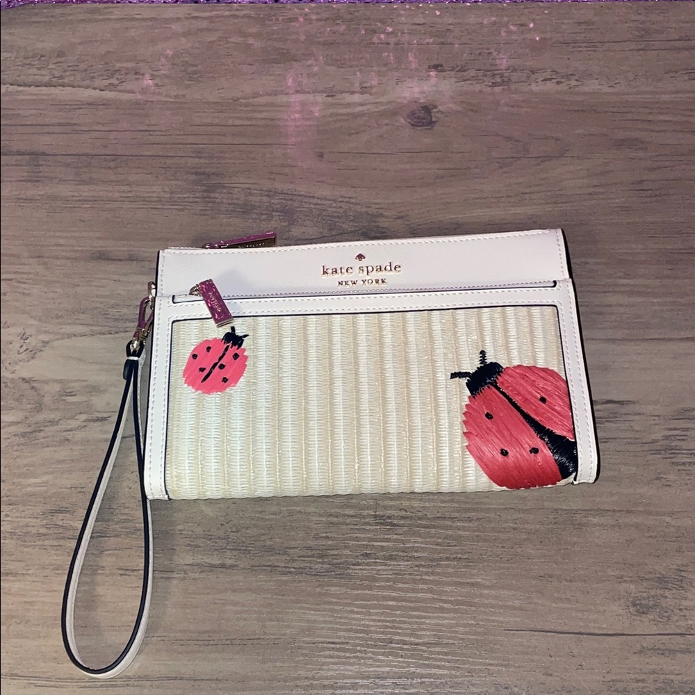 Kate Spade Cream Ladybug Clutch | Cute Spring Wristlet | NWT - Picture 3 of 15